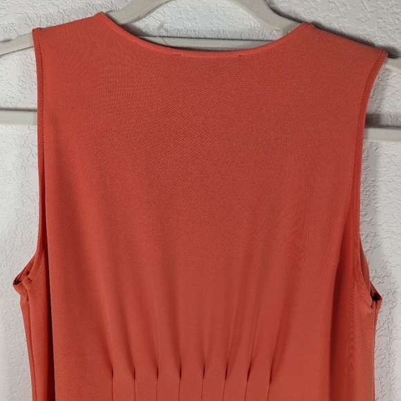 NWOT Catherine Malandrino Sleeveless Pleated Classic Mini Orange Dress Size S - Picture 6 of 14